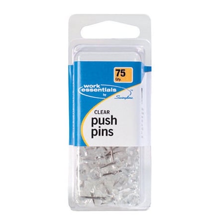 Swingline Swingline Work Essentials Clear Push Pins 75 pk S7071760